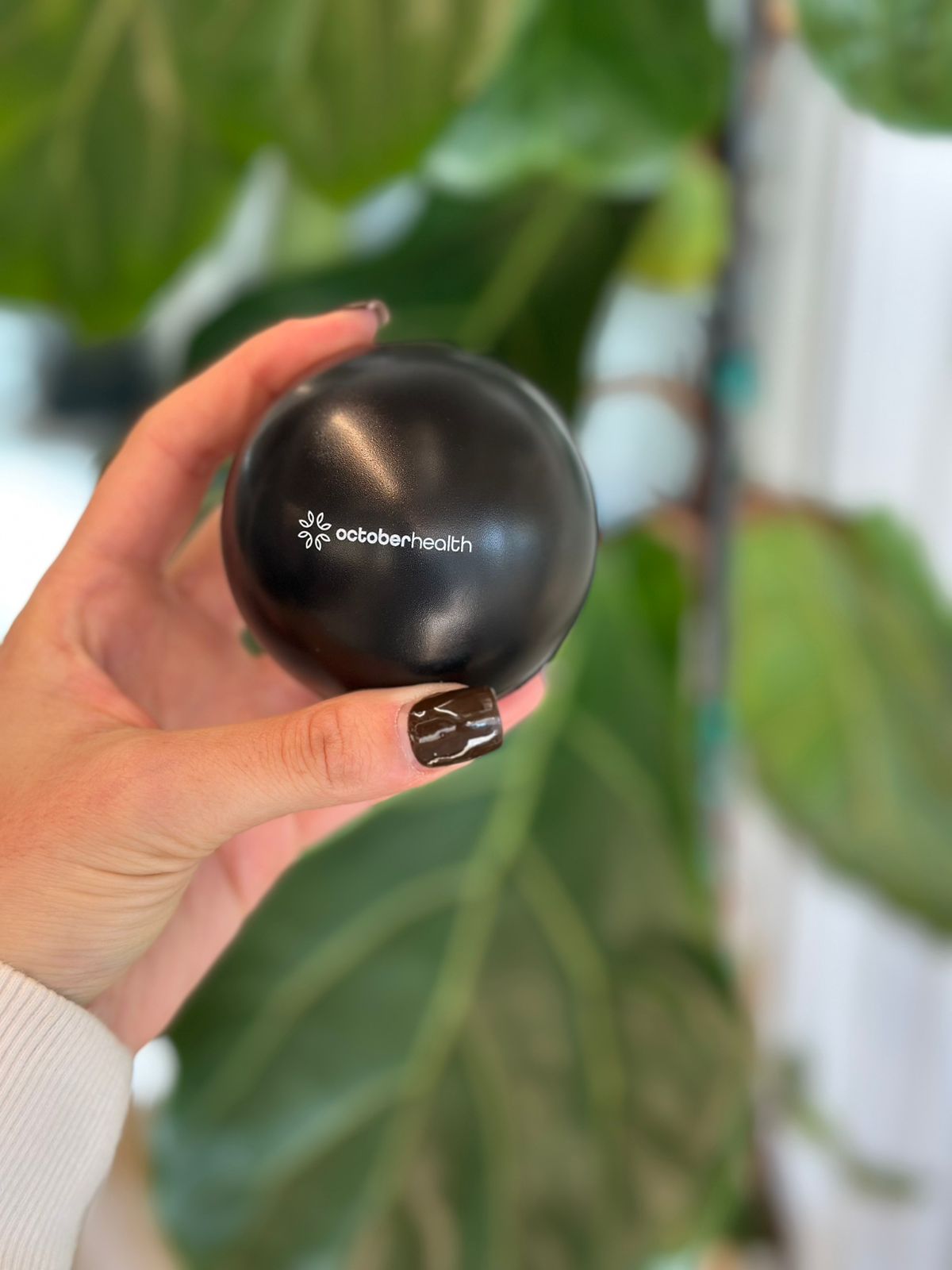 October Health branded stress ball